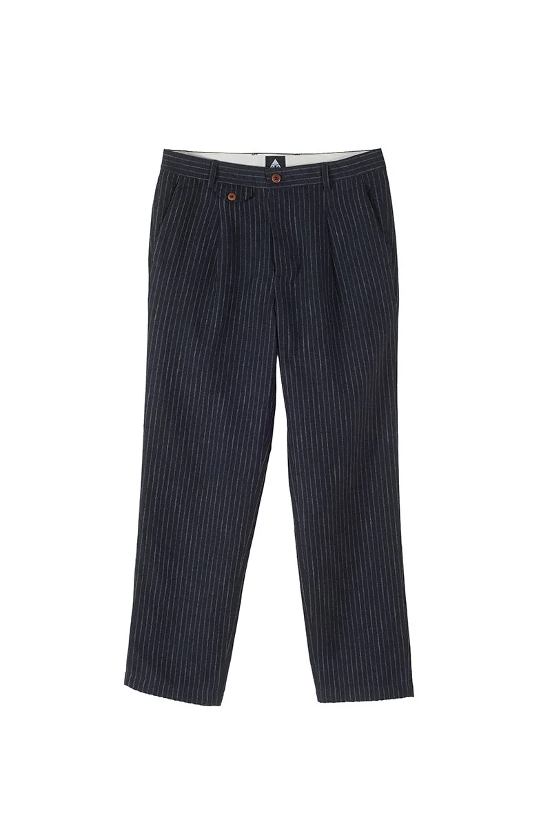 Nigel Zip Trousers - 50 Cot 50 Lin Blue