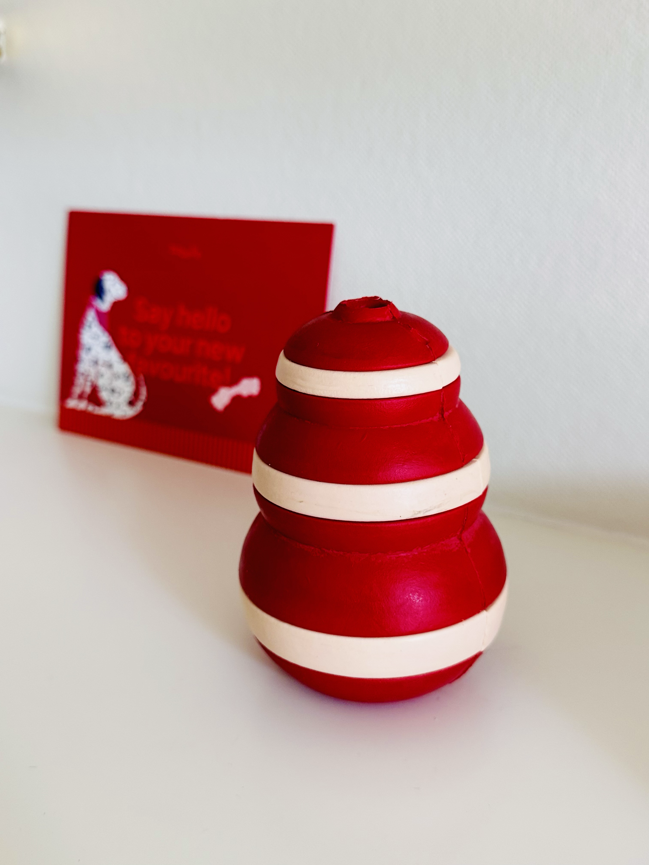 Un gong pour chien, aussi appelé "Fun Feeder" de la marque Babelle.