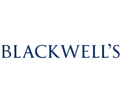 Blackwell's logo in blue text