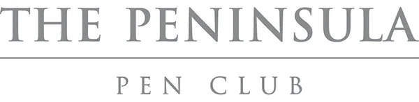 The Peninsula Pen Club logo in gray text on a white background.