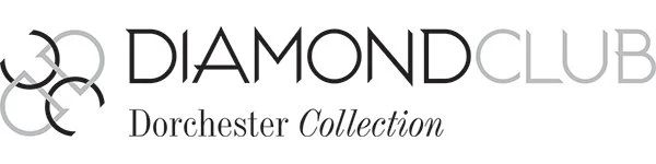 Logo with the text 'Diamond Club' and 'Dorchester Collection' in elegant fonts, featuring overlapping rings on the left.