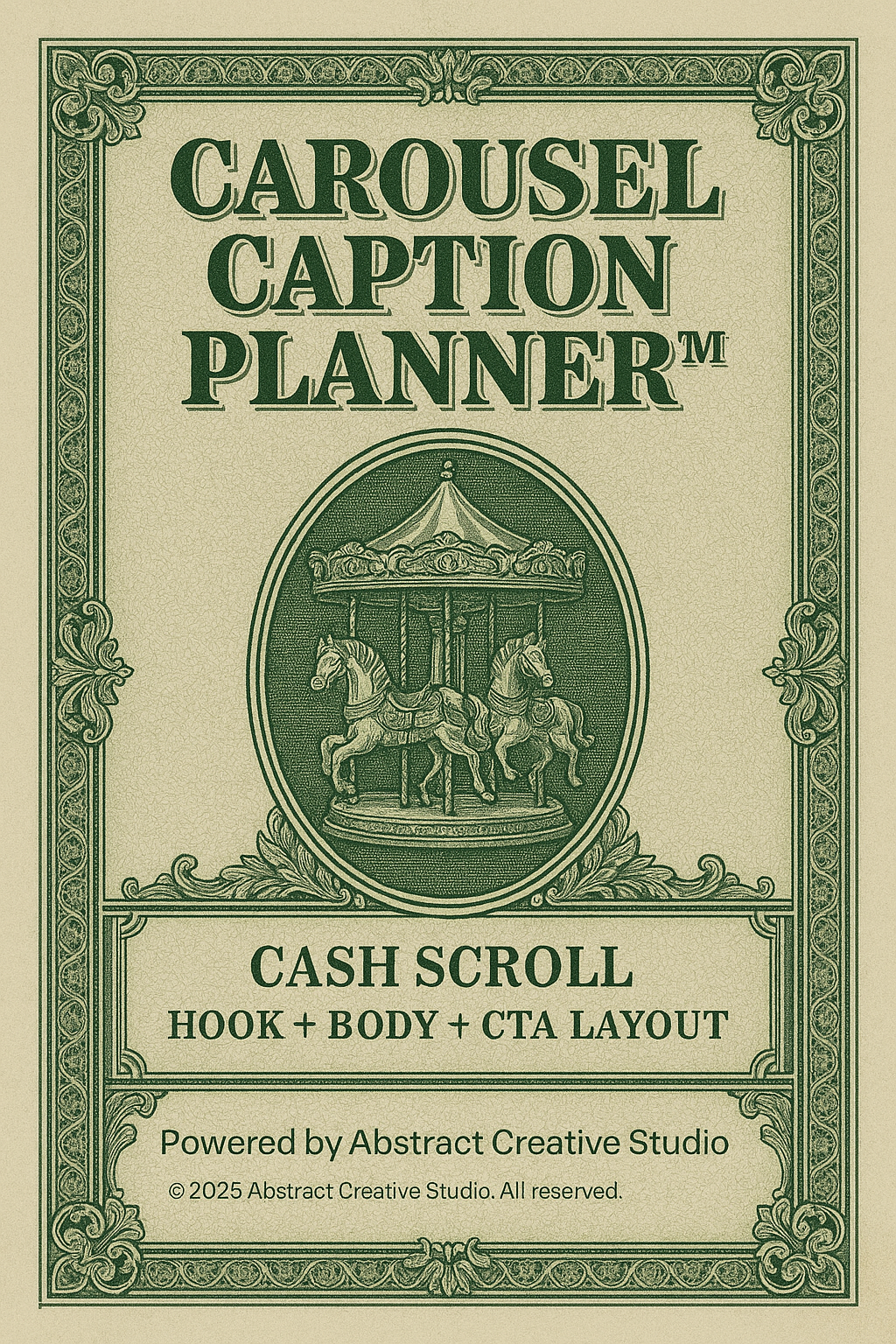 025 Carousel Caption Planner™: Master Compelling Captions for Instagram Carousels (★☆☆☆☆ Cash Tier Scroll)