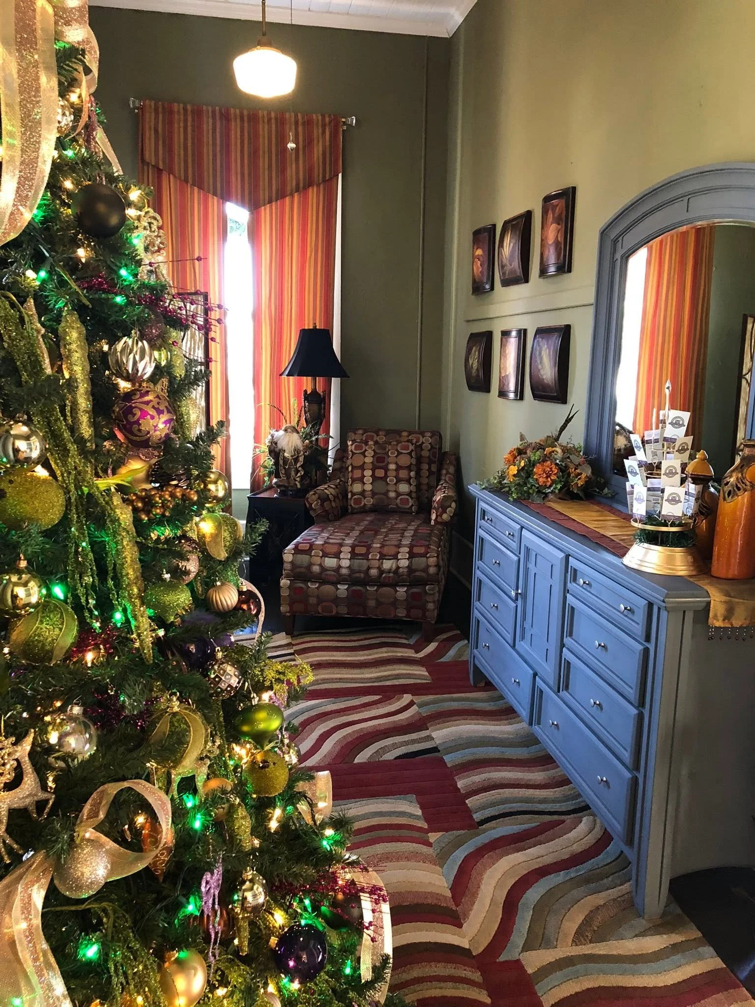 Christmas tree in sitting area