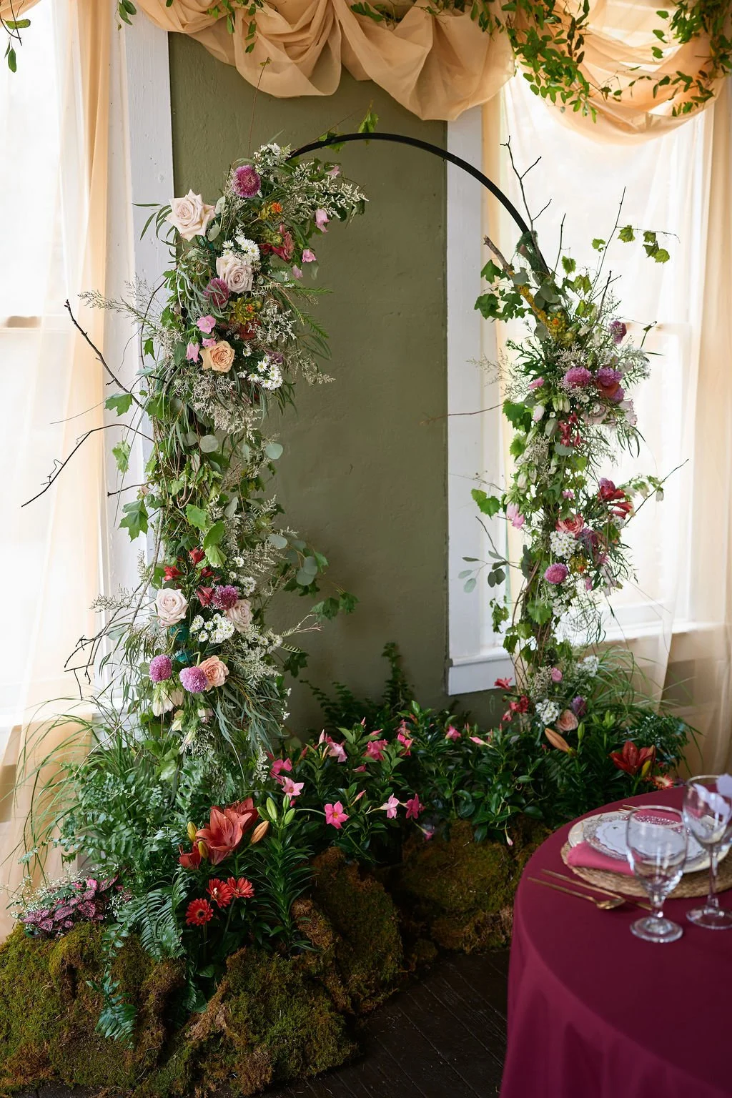 colorful floral archway