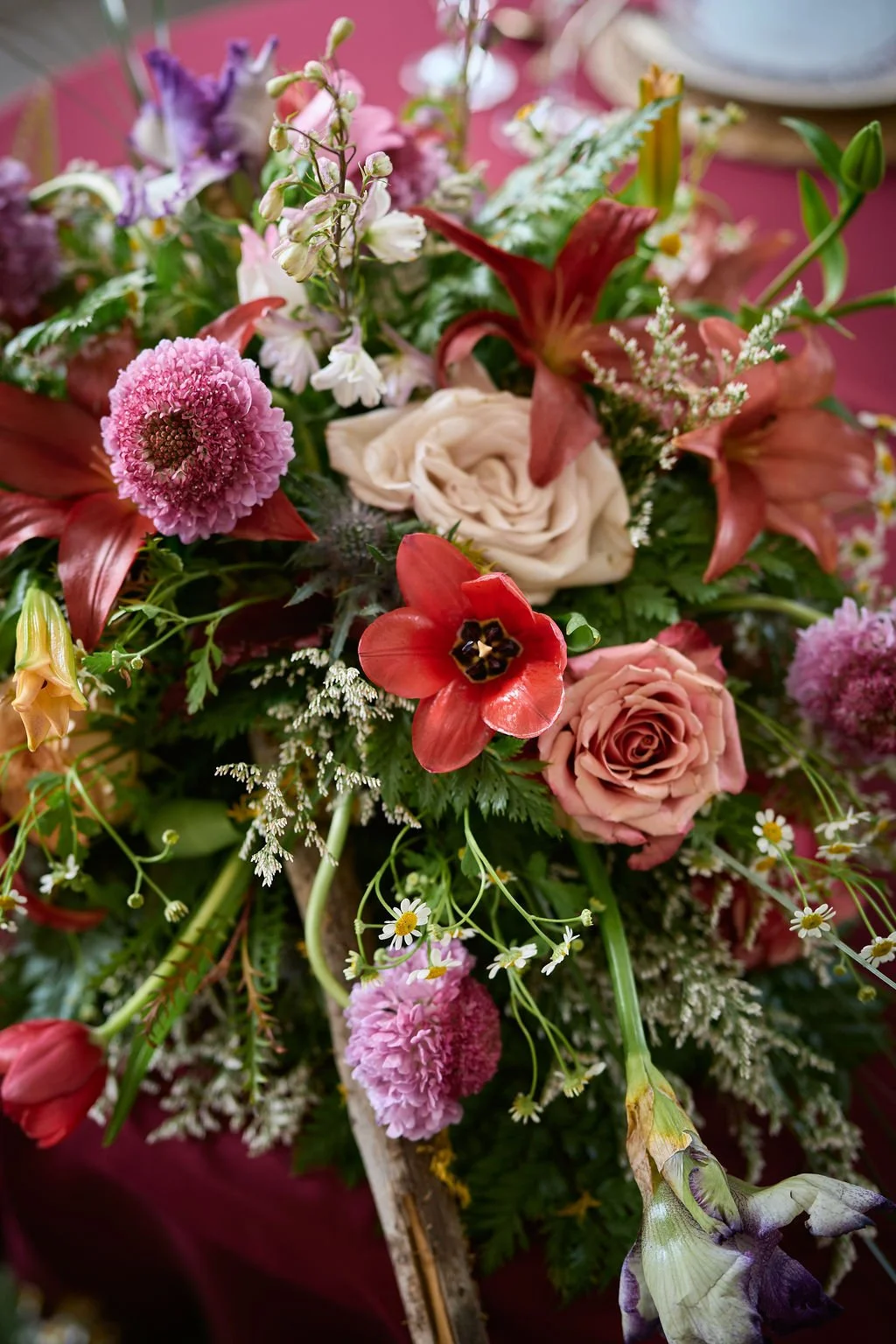 close up of colorful flowers