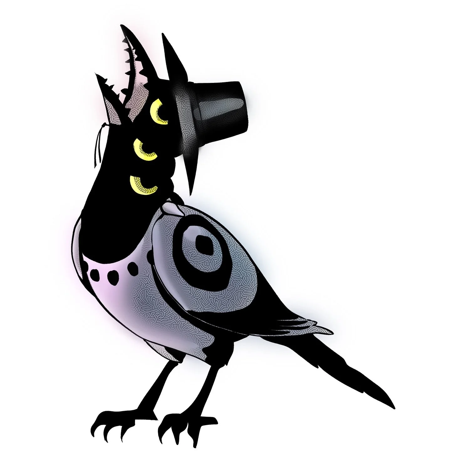 This one has been living in my head rent free for the last few days. Adjacent to my normal stuff but I’m owning it. #magpie #sussy #kpopdemonhunters #koreanmyth