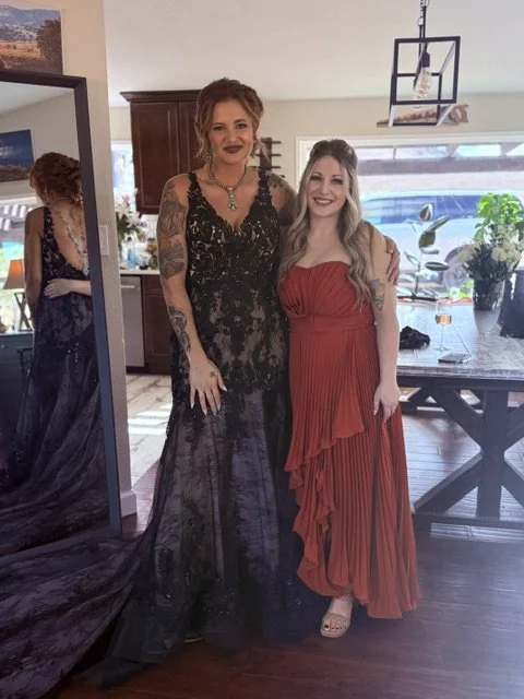 Bride on the left and her maid of honor both soft glam; natural makeup