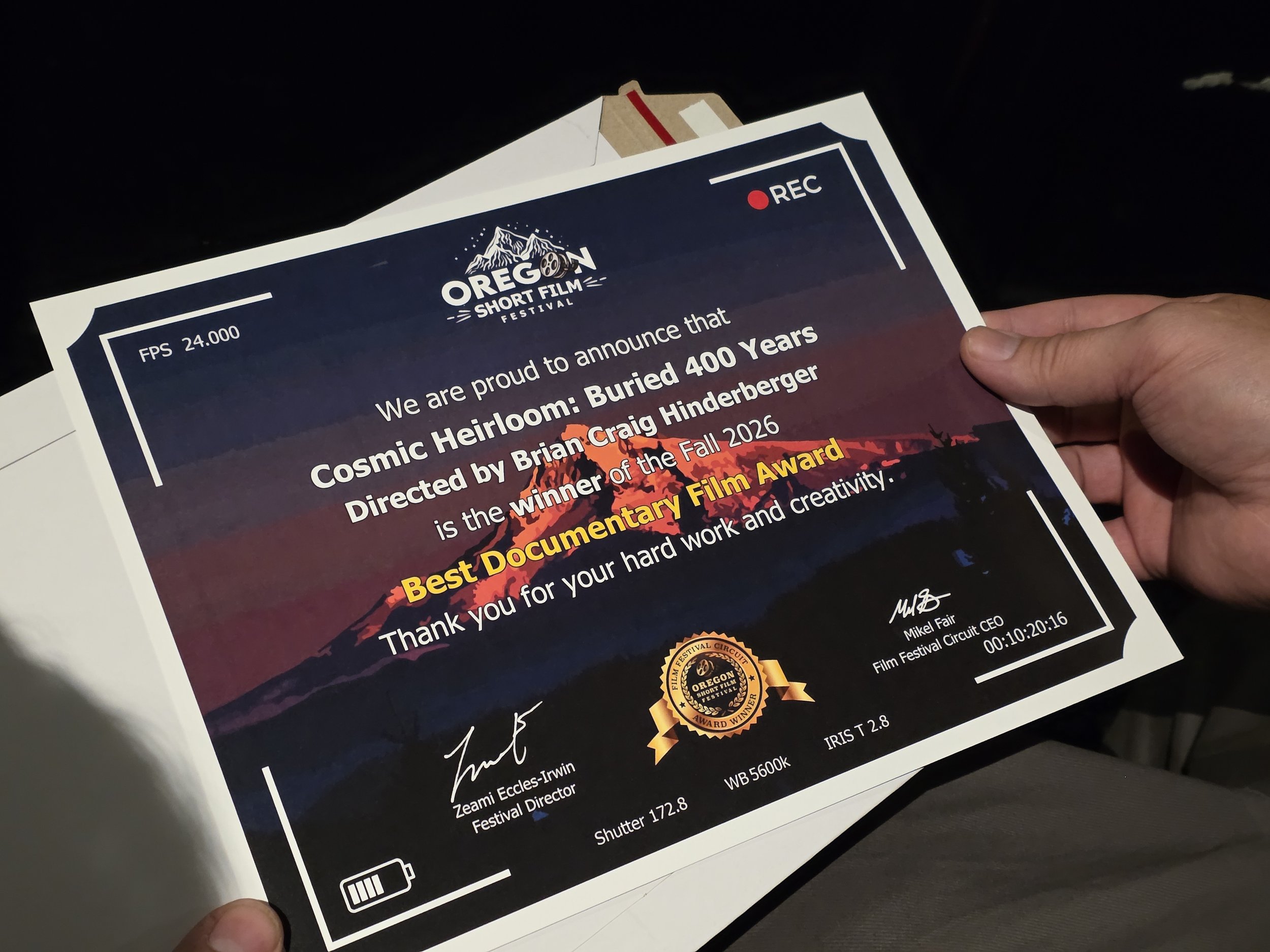 From Portland to Bend: Cosmic Heirloom Wins Best Short Documentary