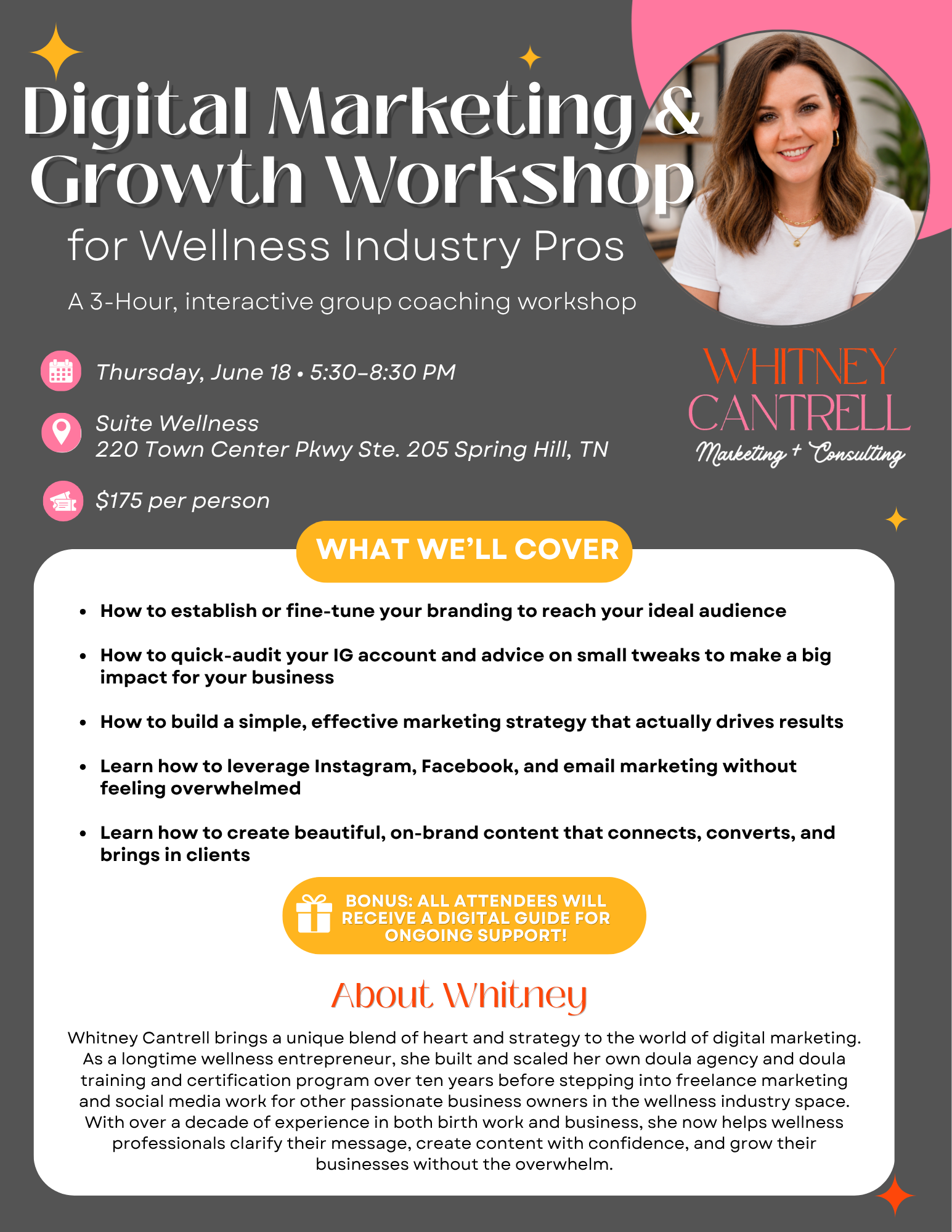 Digital Marketing & Growth Workshop for Wellness Pros @ Suite Wellness Spring Hill