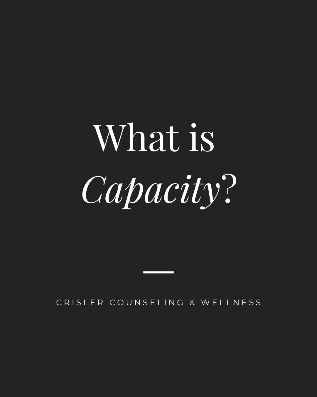 Capacity is a person&rsquo;s ability to emotionally engage in a way that is regulated, responsive, and respectful.

It is not the same as love.
It is not the same as intention.
It is not the same as potential.

Someone may genuinely care about you an