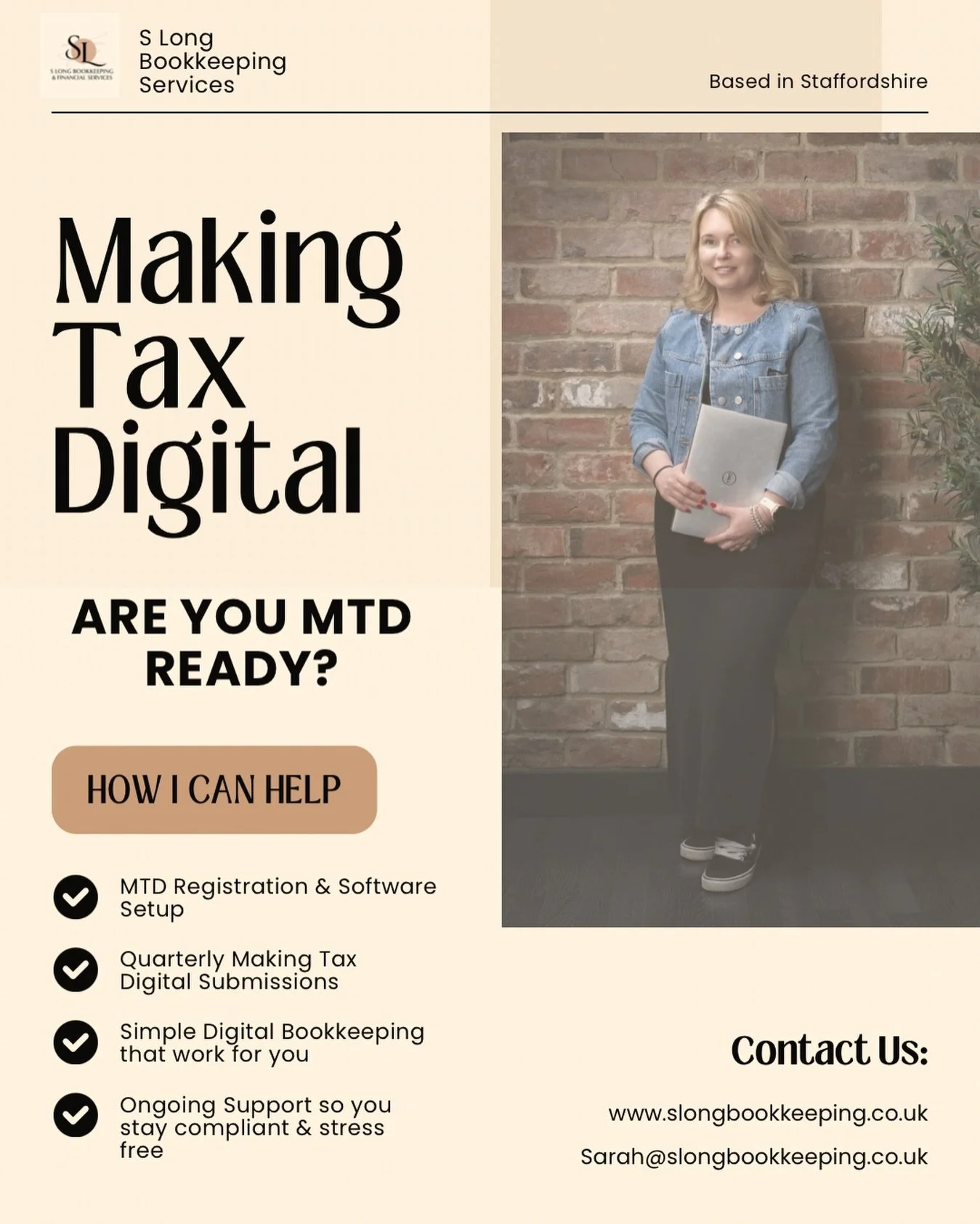 Making Tax Digital is here&hellip; getting prepared doesn&rsquo;t have to feel overwhelming 

I can help
✨Get setup on software 
✨Stay organised digitally
✨Handle quarterly submissions 

No jargon, no panic. Just practical support that works around y