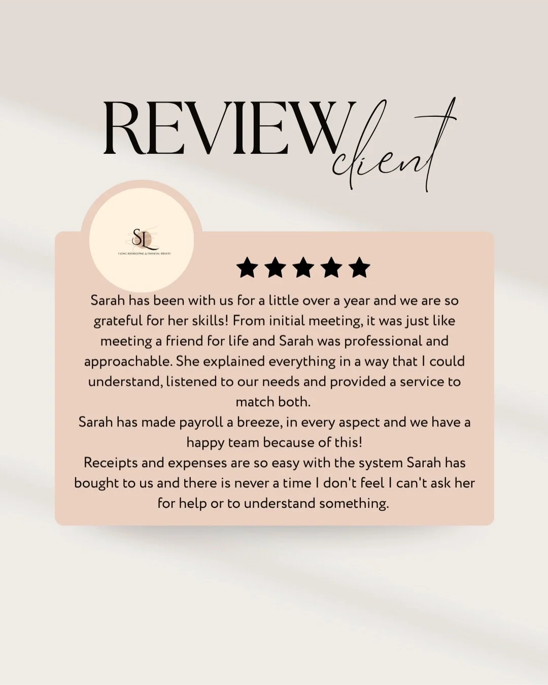 Starting the week right with not only a belter of a review but a dream of a client to work with.

Need a hand to make your business finance work a little smoother? You know what to do 📩

Sarah 🤍 

#bookkeeping #bookkeepingtips #finance #smallbusine
