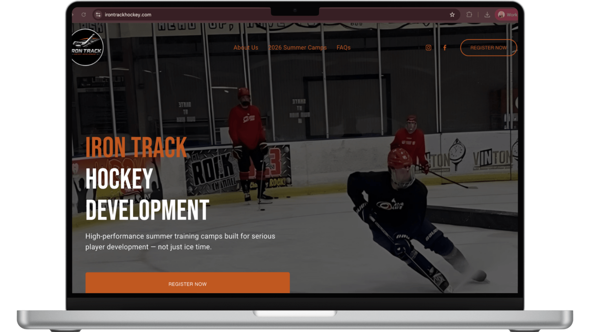 iron track hockey website homepage