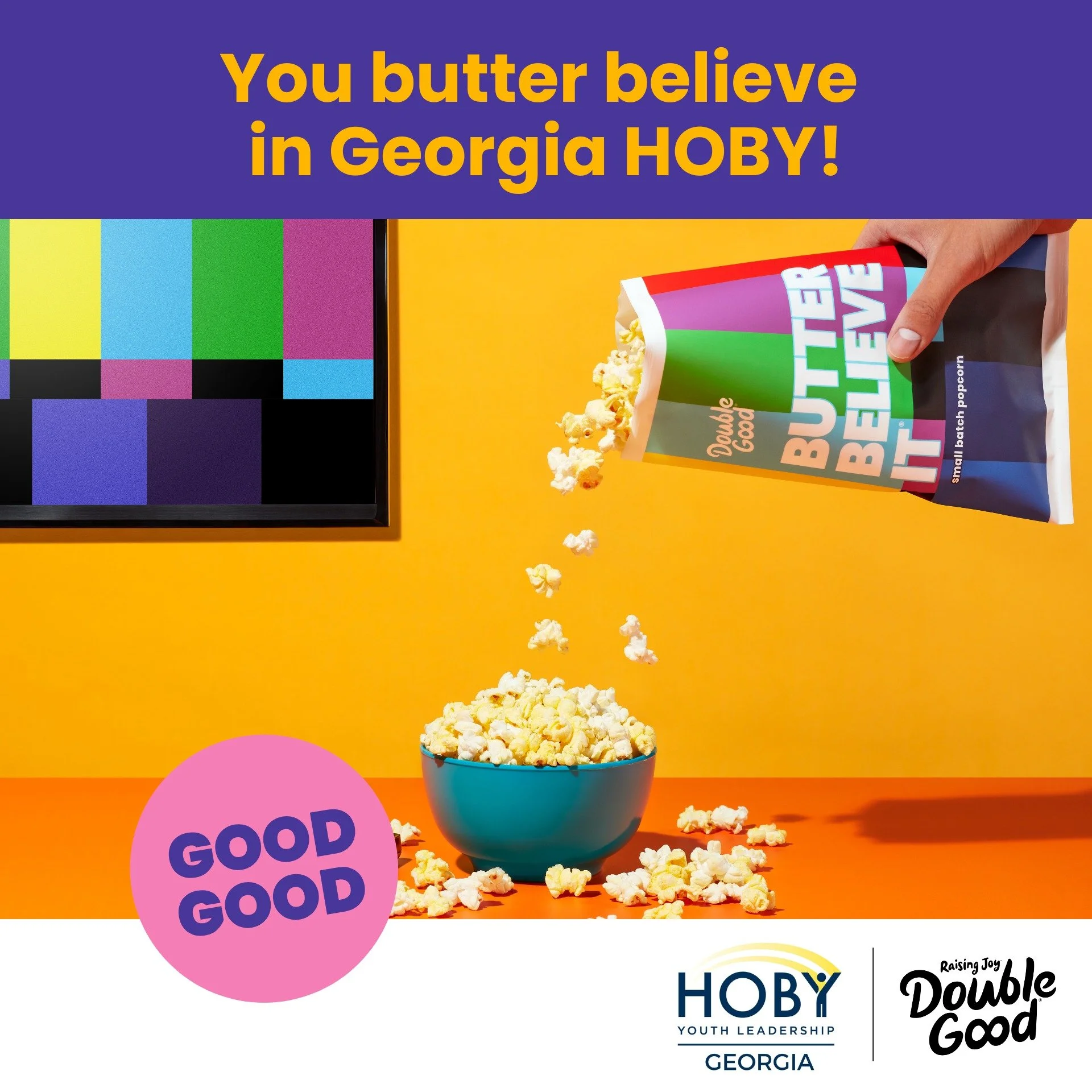 🍿 AMAZING news, Georgia HOBY family! We're already HALFWAY to our fundraising goal! 🎉

Every bag of this delicious popcorn brings us one step closer to creating an unforgettable seminar experience for Georgia's future leaders. When you support our 