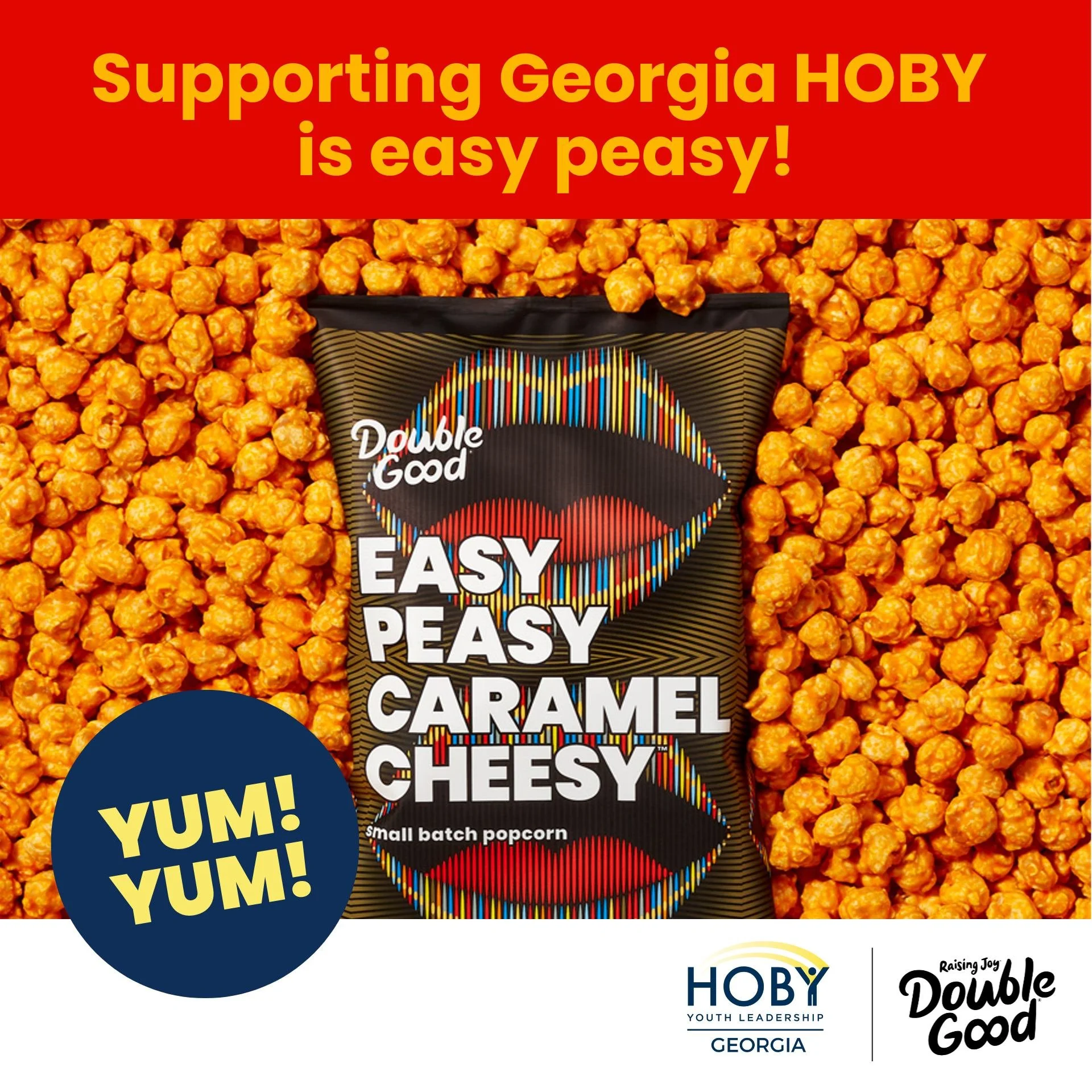 🚨 FINAL DAY ALERT! 🚨
Tomorrow is your LAST CHANCE to support Georgia HOBY through our popcorn fundraiser! 🍿

Don't miss this easy peasy opportunity to impact Georgia's future leaders. Every bag you purchase helps to fund our transformative seminar