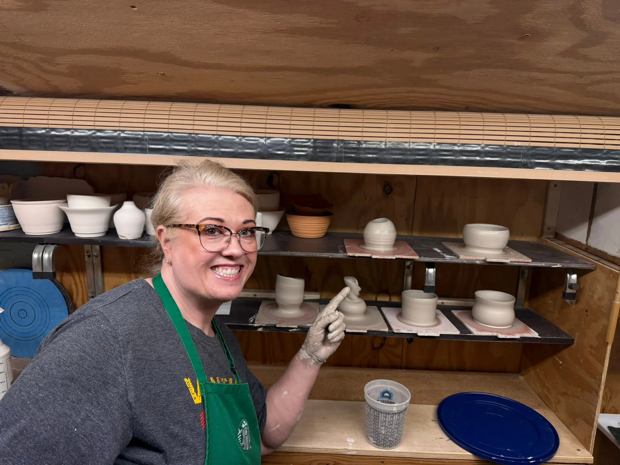 Thank you Brian and Mark for a fantastic evening! If you don&rsquo;t know, Mark throws pottery at his home and he taught Metsy tonight before dinner. So much fun!