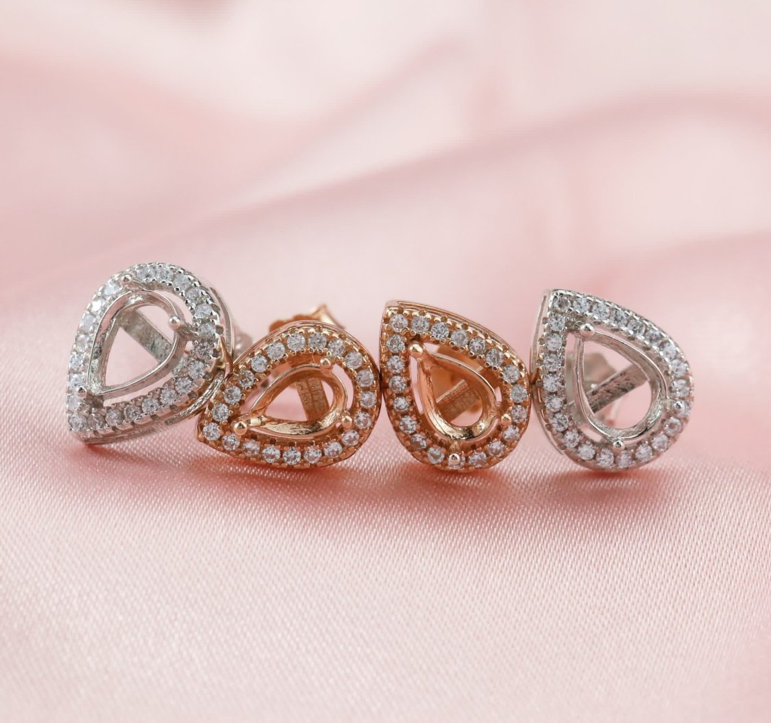 Pear Halo Earrings