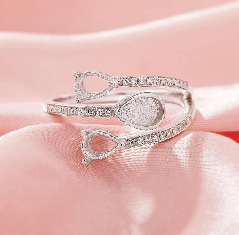 Three Pear Stone Ring