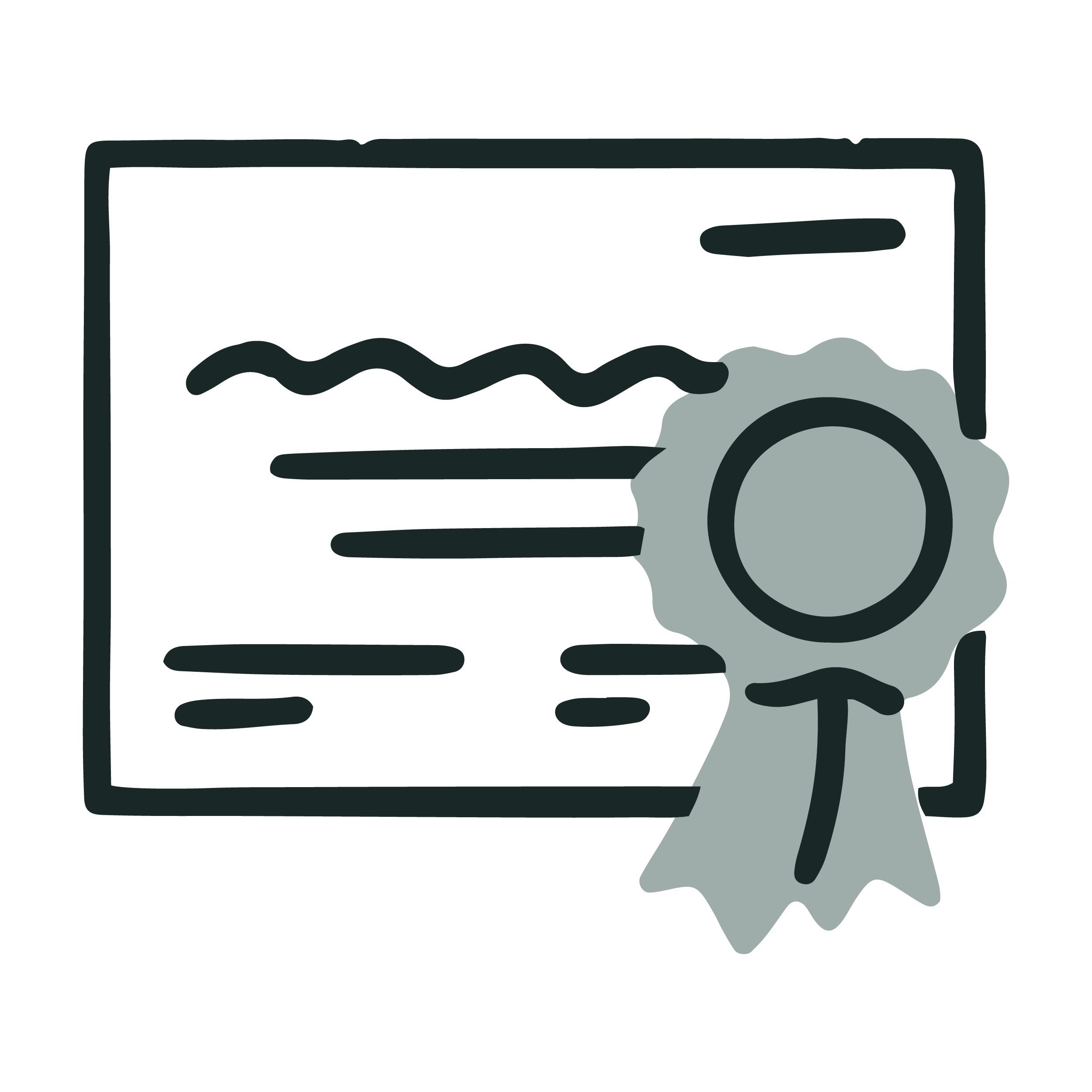Certificate with a silver medal ribbon attached.
