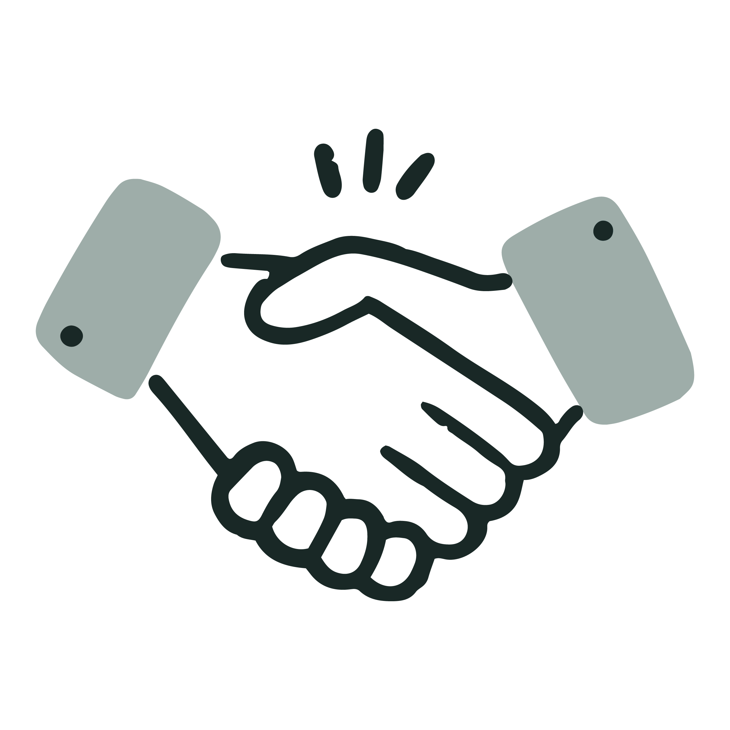 Illustration of two hands shaking, symbolizing agreement or handshake.