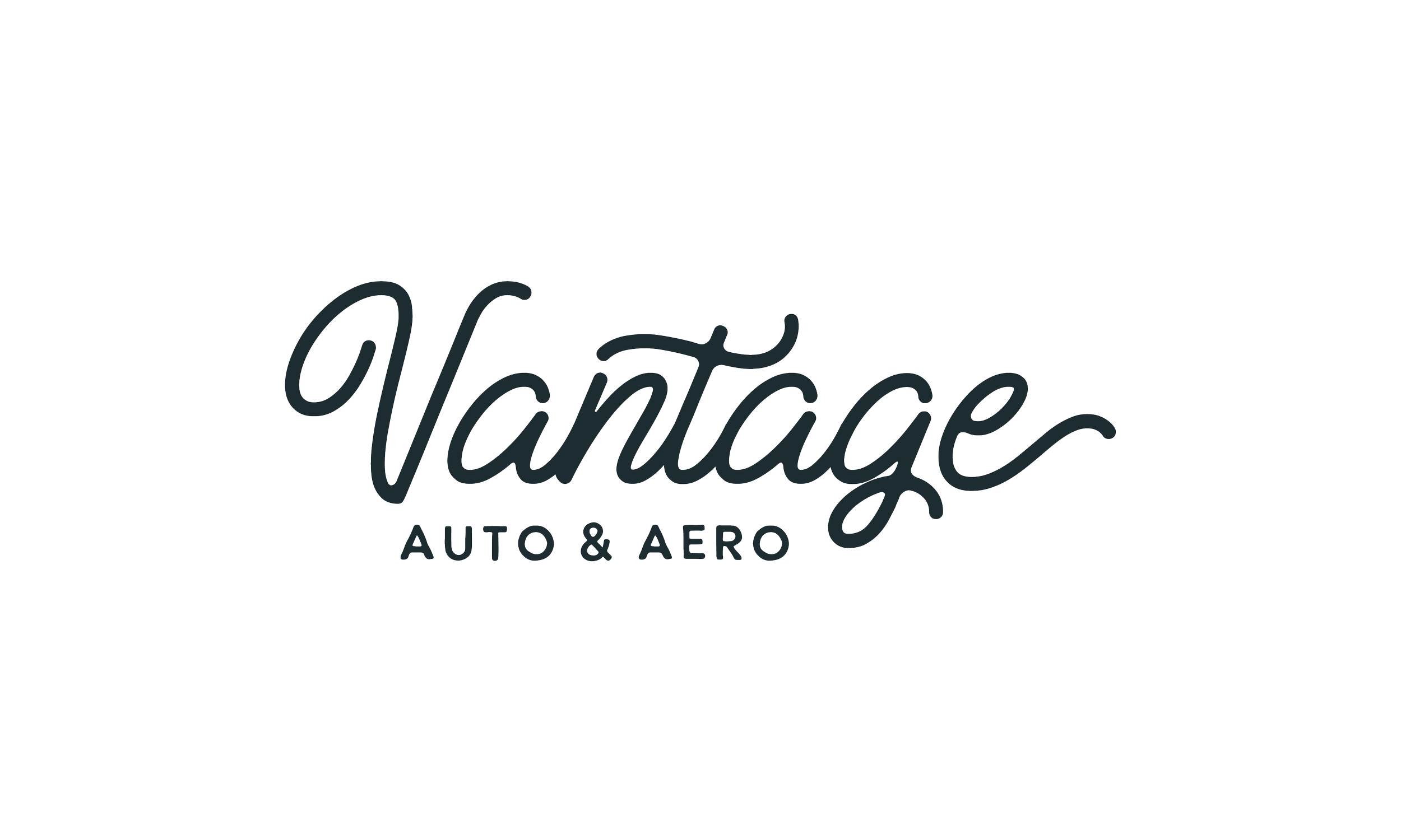 Vintage Auto & Aero logo with black background and cursive script.