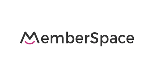 MemberSpace logo with stylized pink smiling face over the letter 'M'