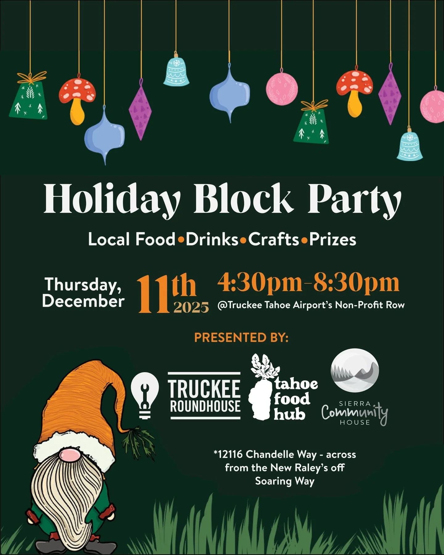 ✨ Holiday Block Party TOMORROW! ✨

We&rsquo;re gearing up for one of our favorite traditions &mdash; the Annual Holiday Block Party with our incredible partners Sierra Community House and Truckee Roundhouse! 🎉❄️

Join us tomorrow from 4:30&ndash;8:3