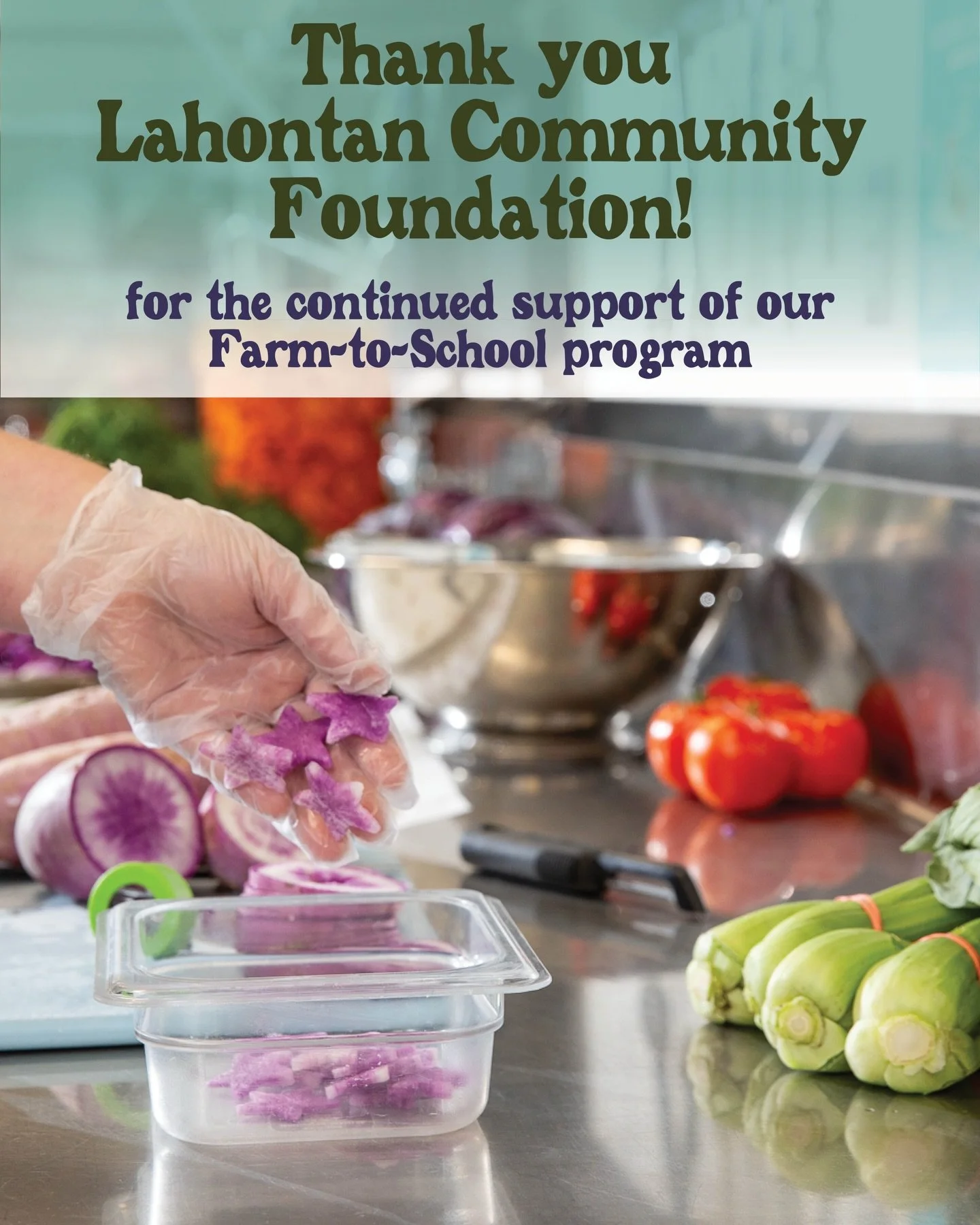 Our Farm to School program is made possible through a generous grant from the Lahontan Community Foundation Fund, held at the Tahoe Community Foundation 💚

Through this program, we partner with the Tahoe Truckee Unified School District to deliver fr