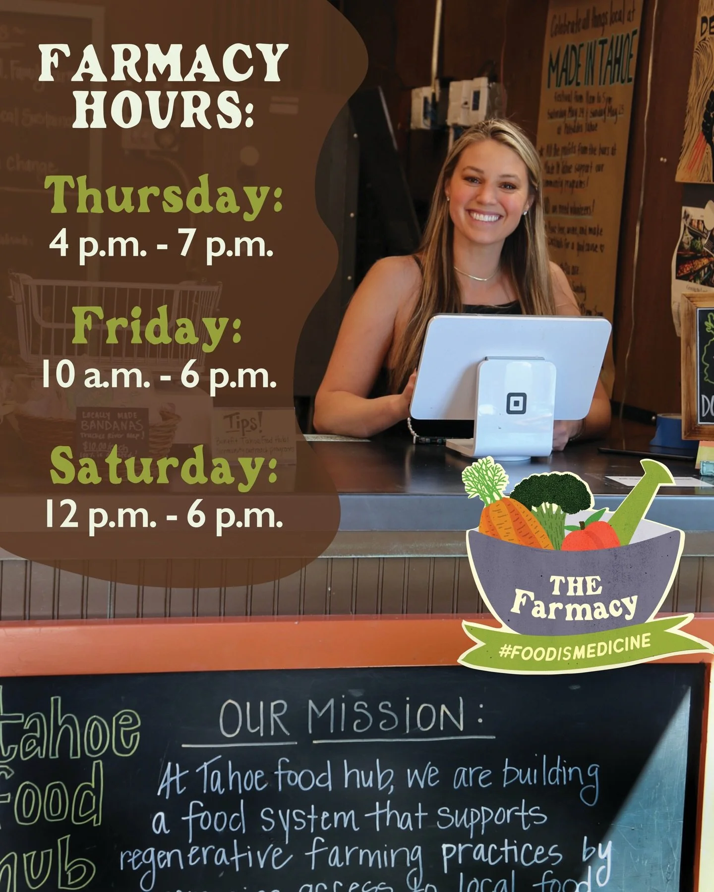 Looking for your local medicine cabinet? 🌱

The Farmacy is our brick-and-mortar shop supporting local farms and makers, rooted in the belief that food is medicine. Stop by to stock up on fresh, local produce, grocery staples, and other thoughtfully 