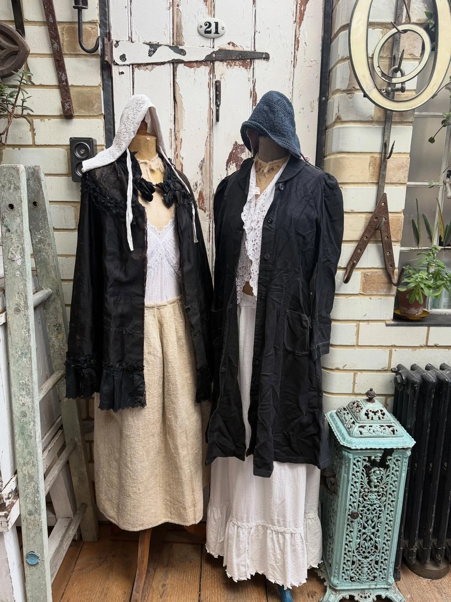 Some random clothes coming up from @antheasattic 
-
-
-
#antheasattic #antiqueclothes #cape #linenapron #jacket