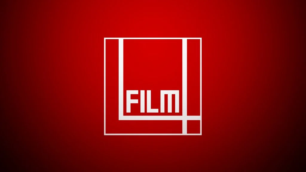 Red background with a white geometric logo containing the word 'FILM'.