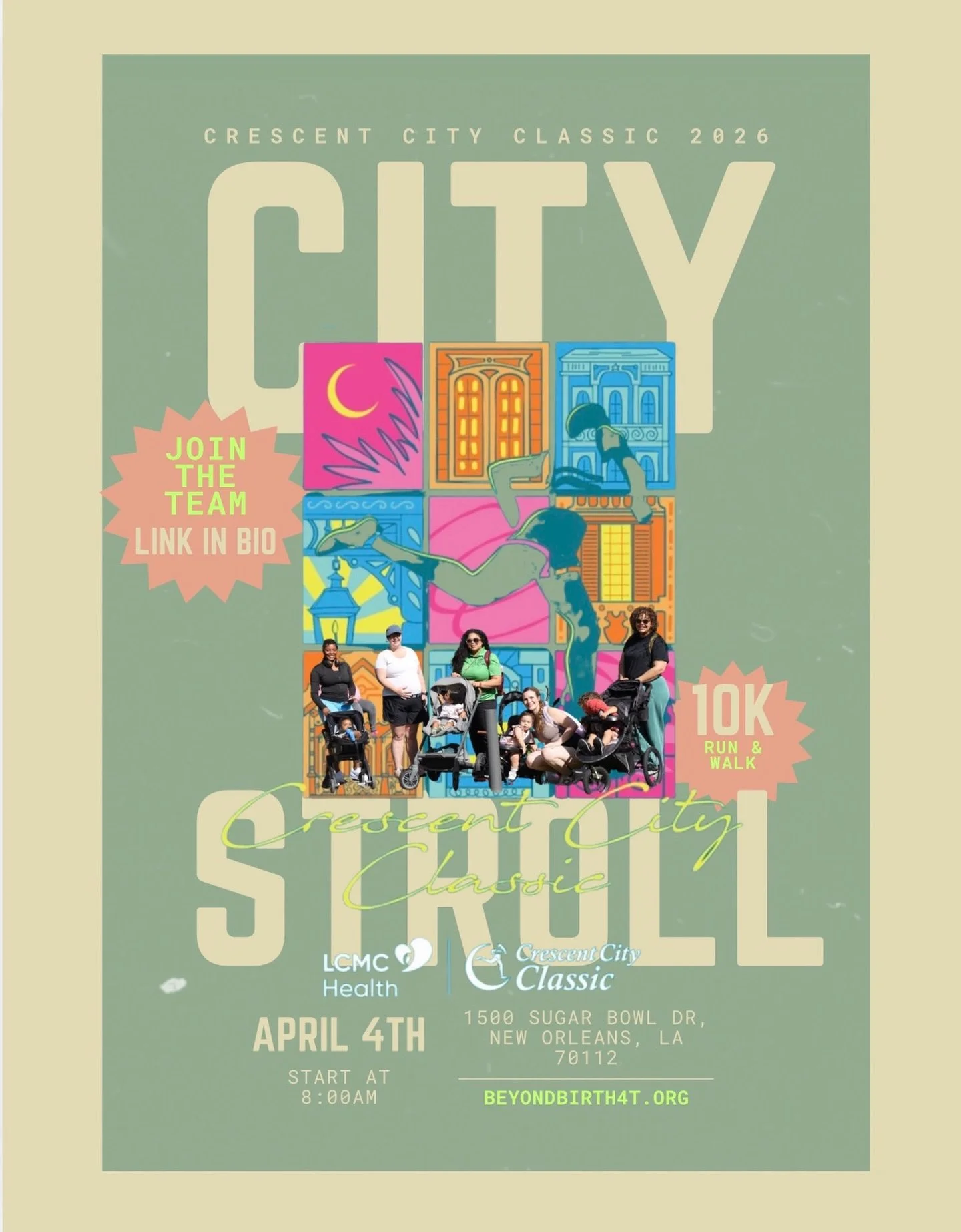 We are STROLLING the Crescent City Classic and we need YOU on the team. 🌿

Last walk was an AMAZING turnout and this one? We&rsquo;re taking it to another level walking through our city and ending in our favorite park. There is nothing better than m