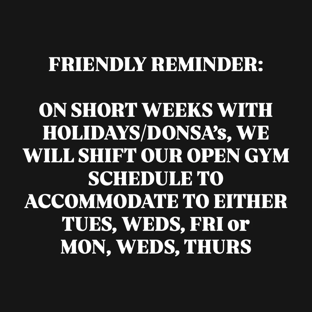 That being said, today 17-FEB we will have open gym today from 1100-1300. See you there! 

#h2f #strikeh2f