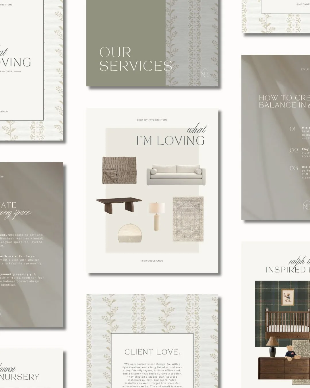 Nothing hits like a cohesive social feed glow-up ✨

For @nixondesignco that meant turning her interior design expertise into a polished, intentional presence that finally reflects her brand. A curated palette, on-brand fonts, custom templates, and th