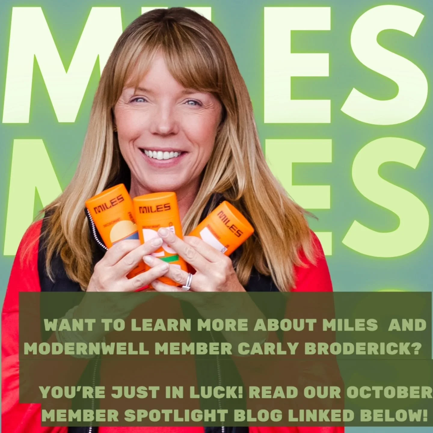 Let's dive into October with @heymilesbrand &mdash; our October Member Spotlight featuring Carly Broderick, founder of Miles deodorant!

Give it a read now on the ModernWell blog: 
 https://www.modernwell.com/blog/why-all-matters-yes-you-too-how-with