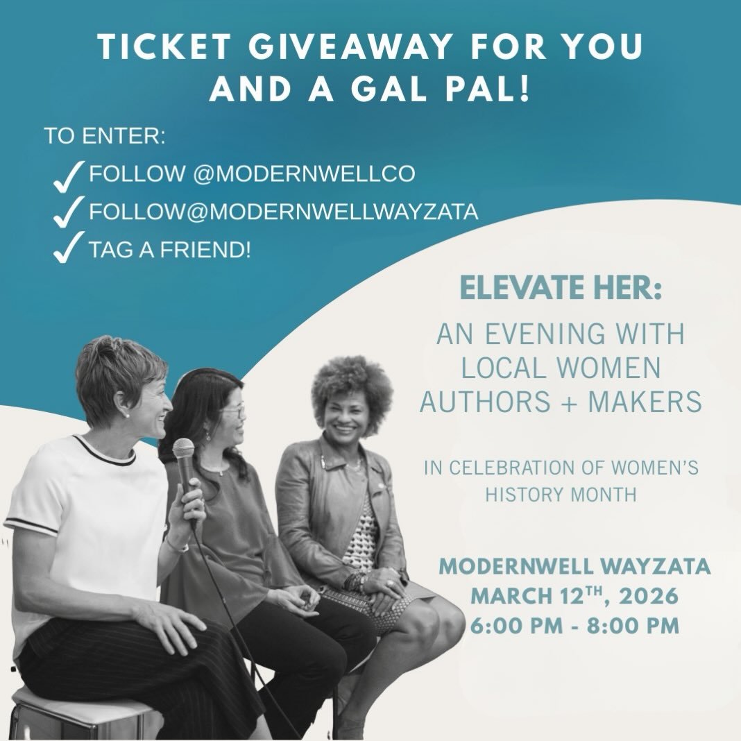 Celebrate Women&rsquo;s History Month and connect with the Modernwell community! Meet featured authors and local vendors, enjoy small bites and bubbly drinks during a night of connection and conversation. 
To enter the giveaway simply follow @modernw