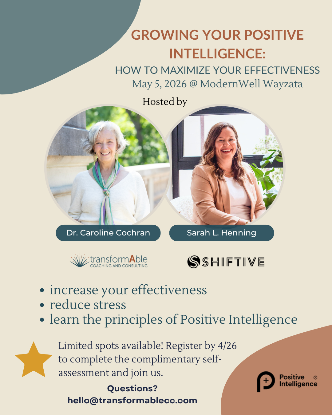 May 5th, 2026: Growing Your Positive Intelligence: How to Maximize Your Effectiveness