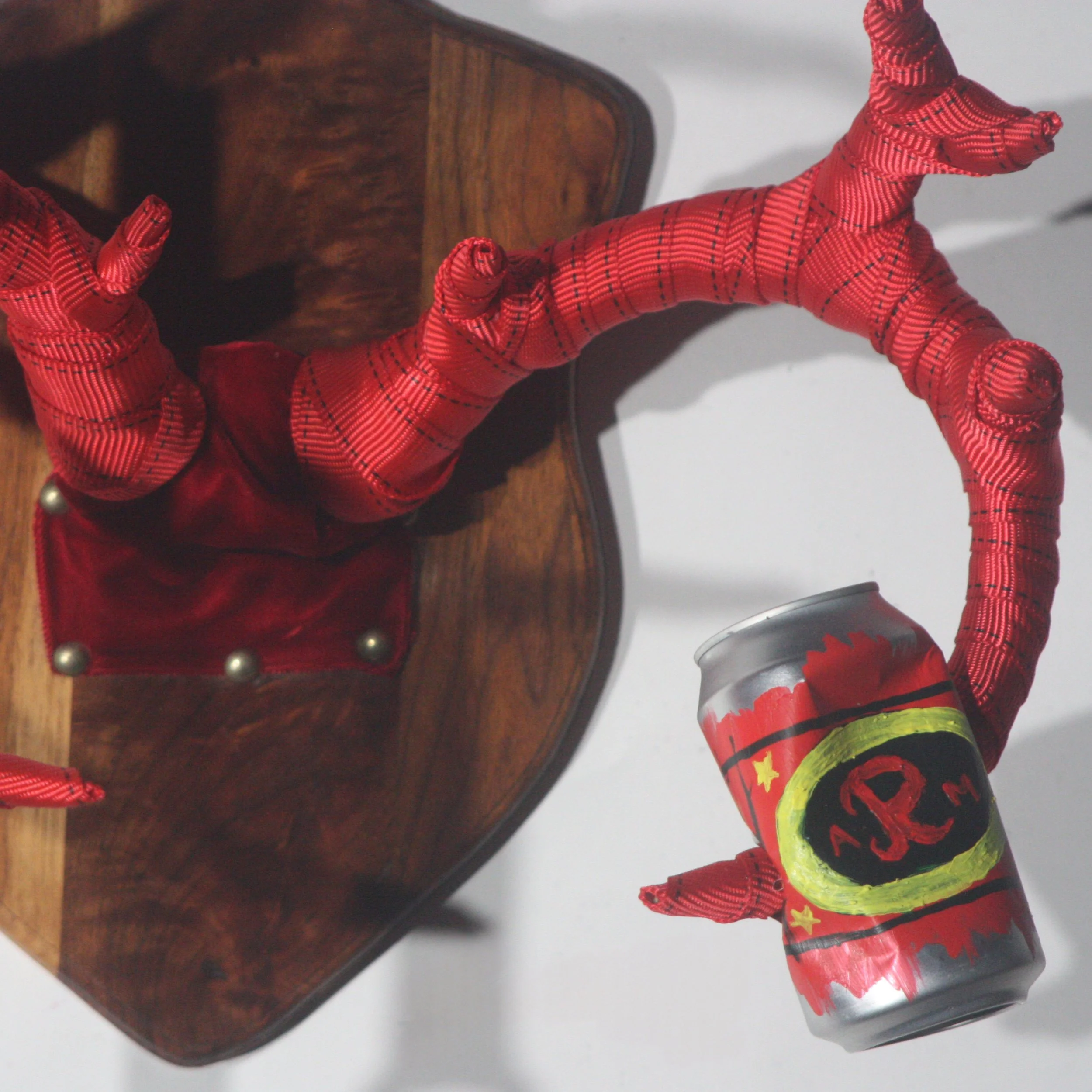 "Strong Arm Beer"
Ratchet Straps & Mixed Media
10" x 24" x 5"