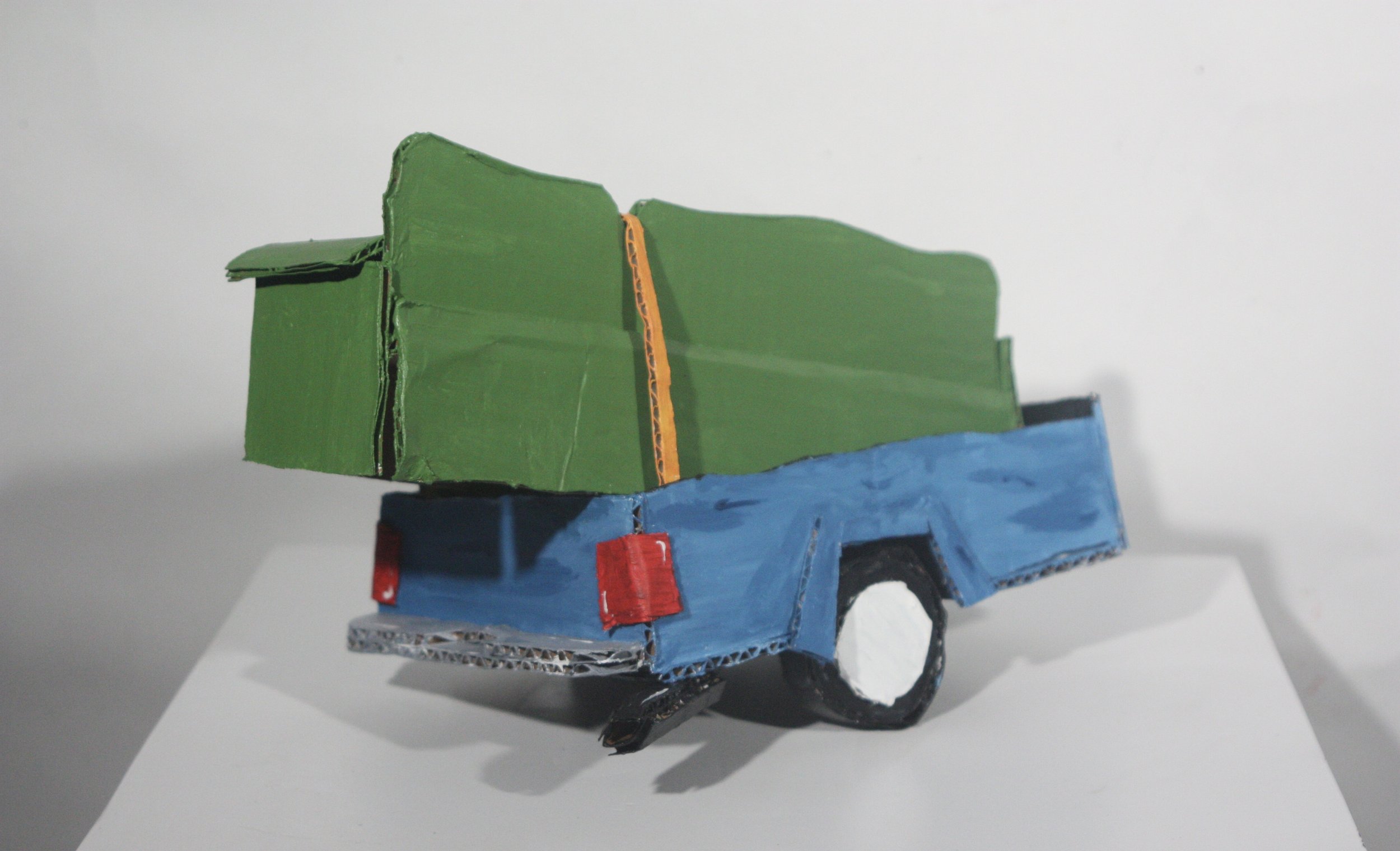 "Still Life 2" (Maquette)
cardboard, paint
8" x 12" x 7"