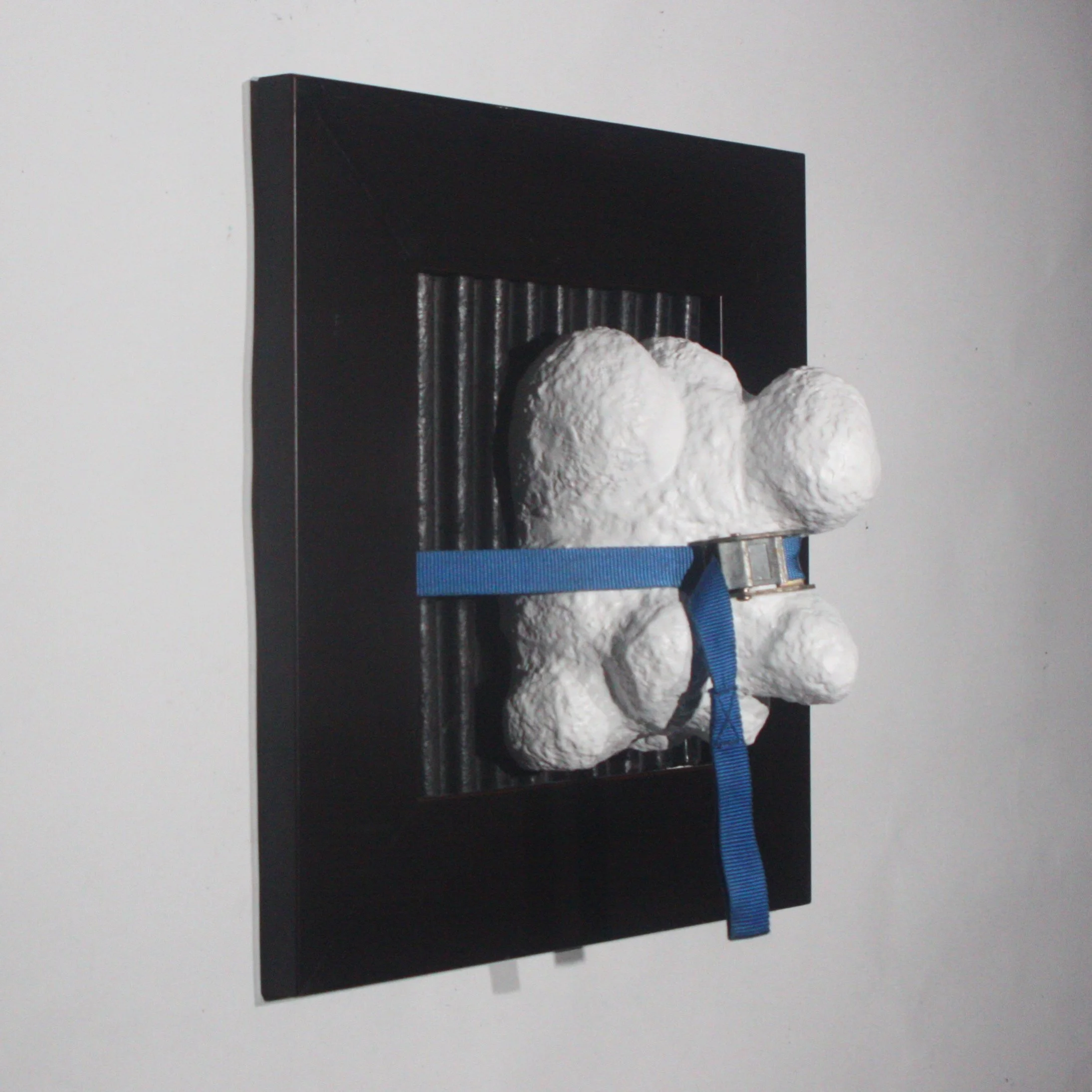 "Momentary Hold 1 (Maquette)"
ratchet straps & mixed media
12" x 12" x 8"