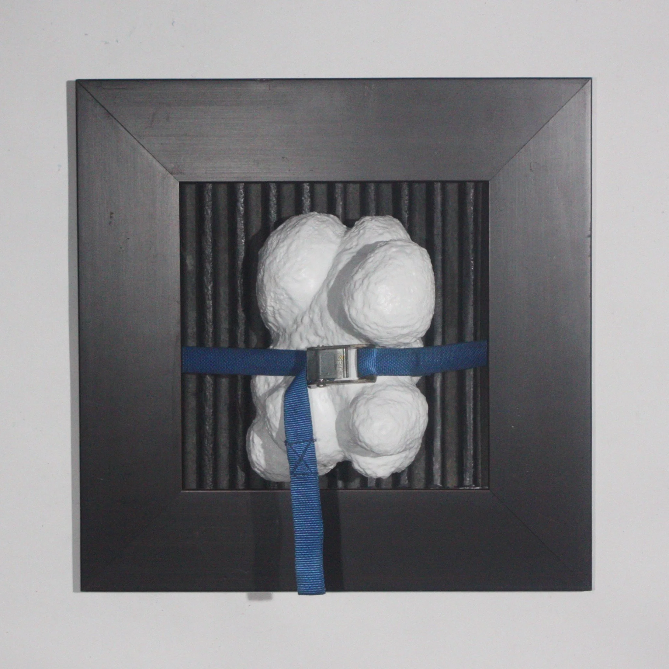 "Momentary Hold 1 (Maquette)"
ratchet straps & mixed media
12" x 12" x 8"