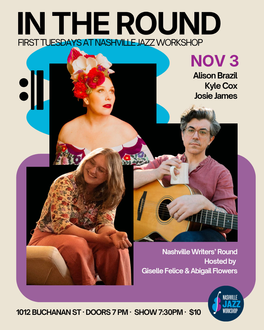 In The Round: Alison Brazil, Kyle Cox, and Josie James