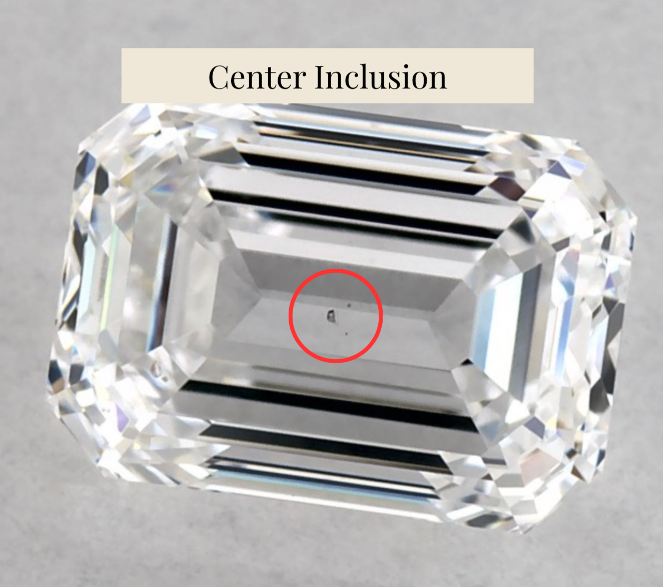 Emerald diamond with center inclusion
