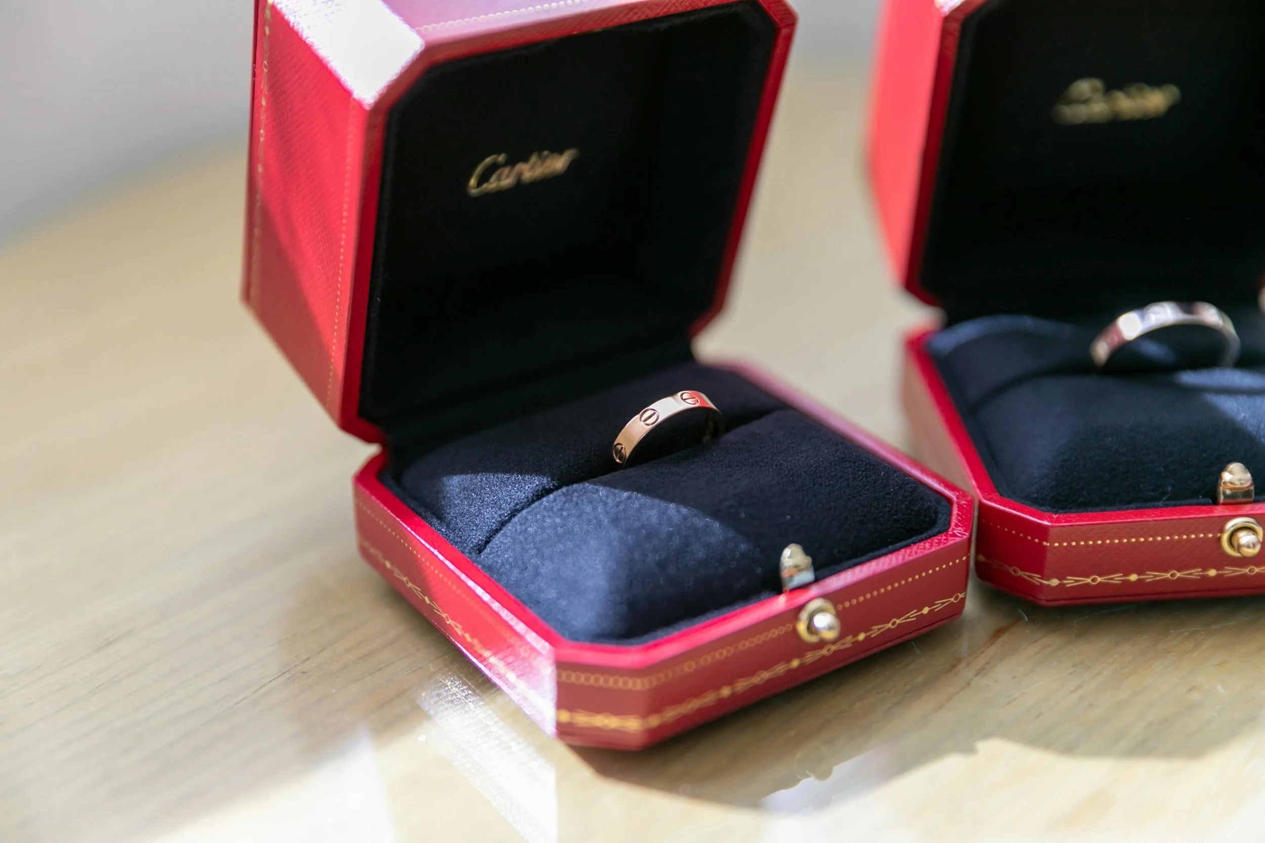 Luxury Cartier Love rings, an elegant gifting scene
