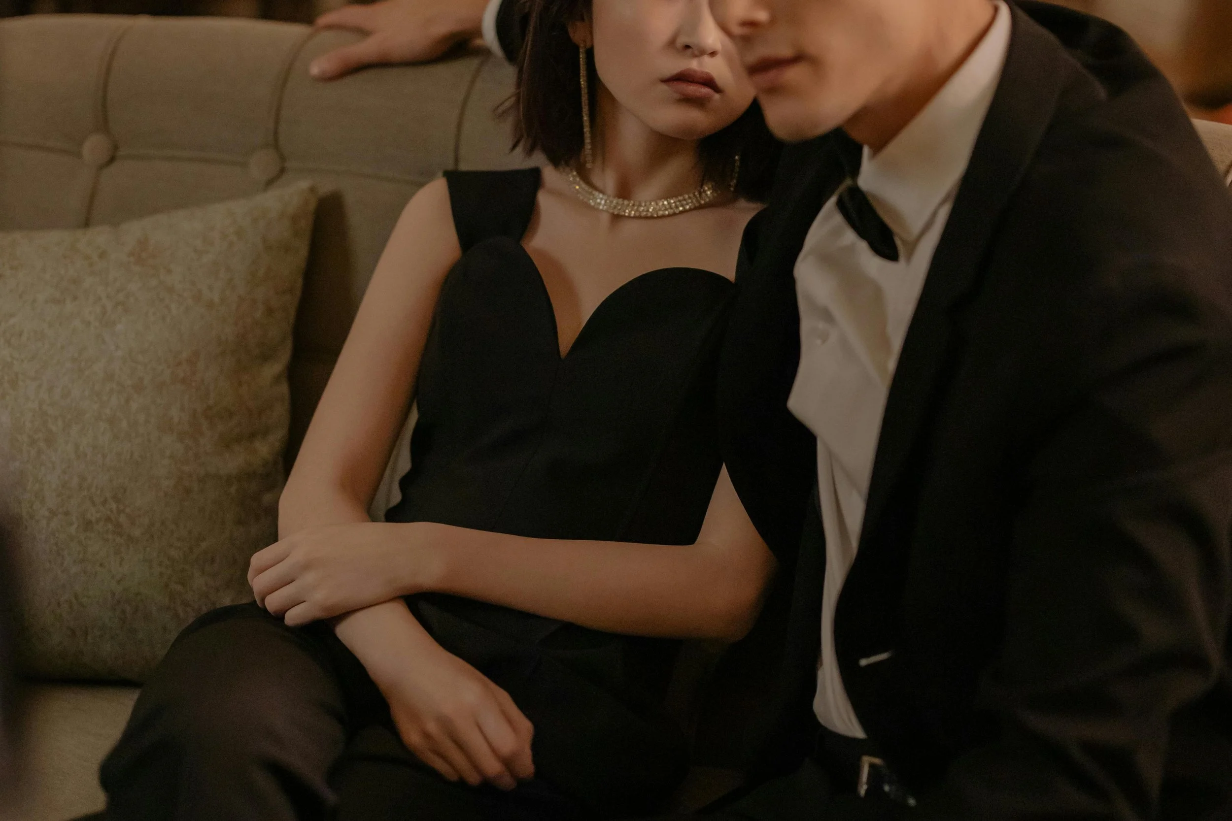 Sophisticate couple with elegant jewellery