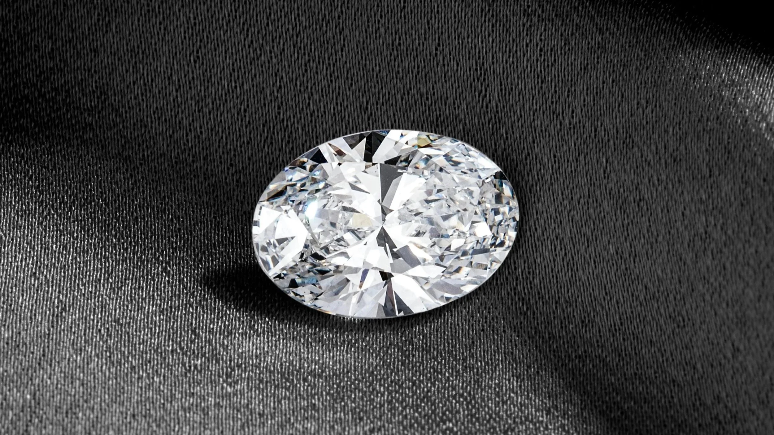 clean, high end oval diamond close up