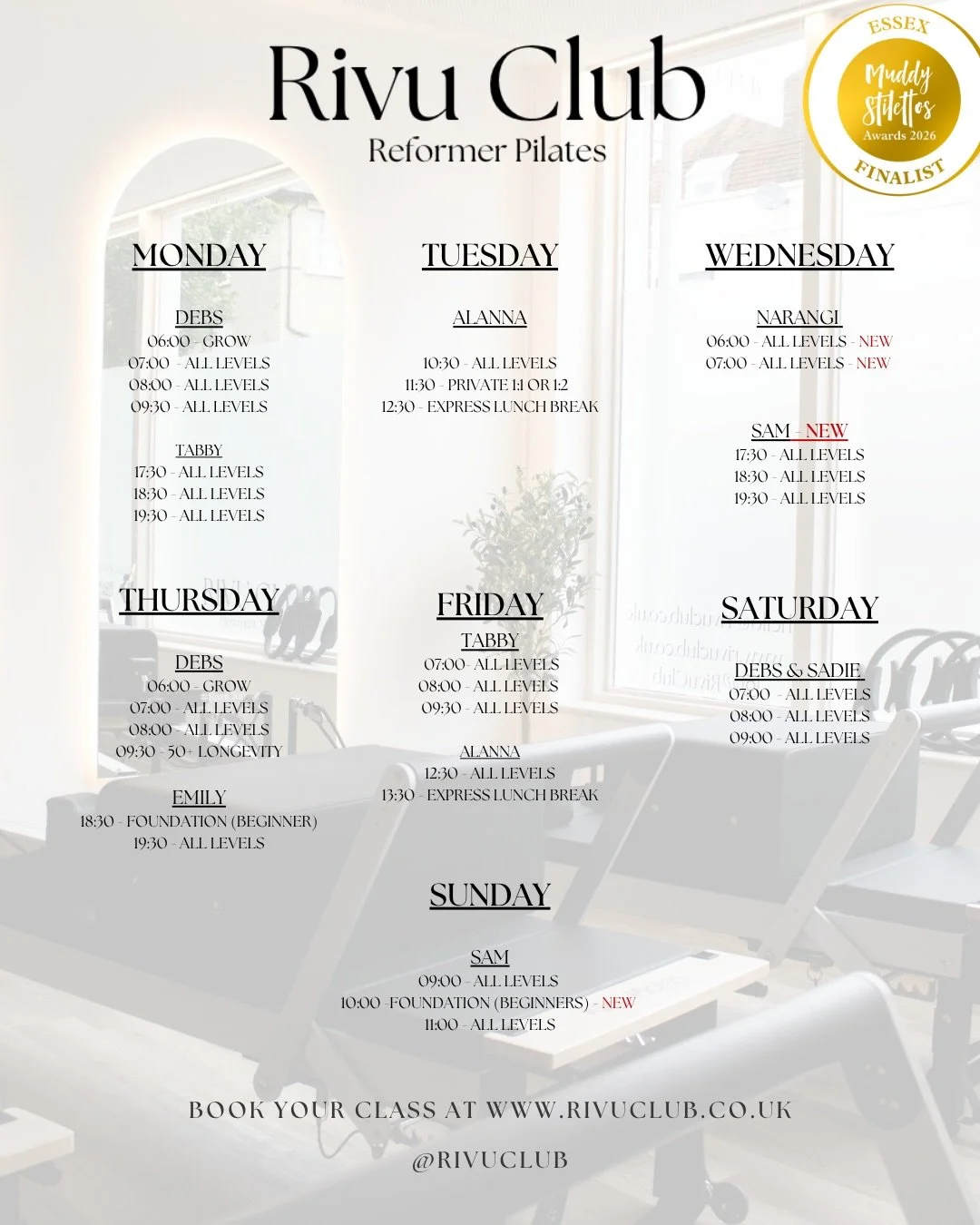 Our new timetable is here 🤍

We&rsquo;ve made a couple of little changes to the schedule, so swipe through to see what&rsquo;s new - and if you&rsquo;re not sure which class is right for you, we&rsquo;ve got you covered.

✨  Foundation - build confi
