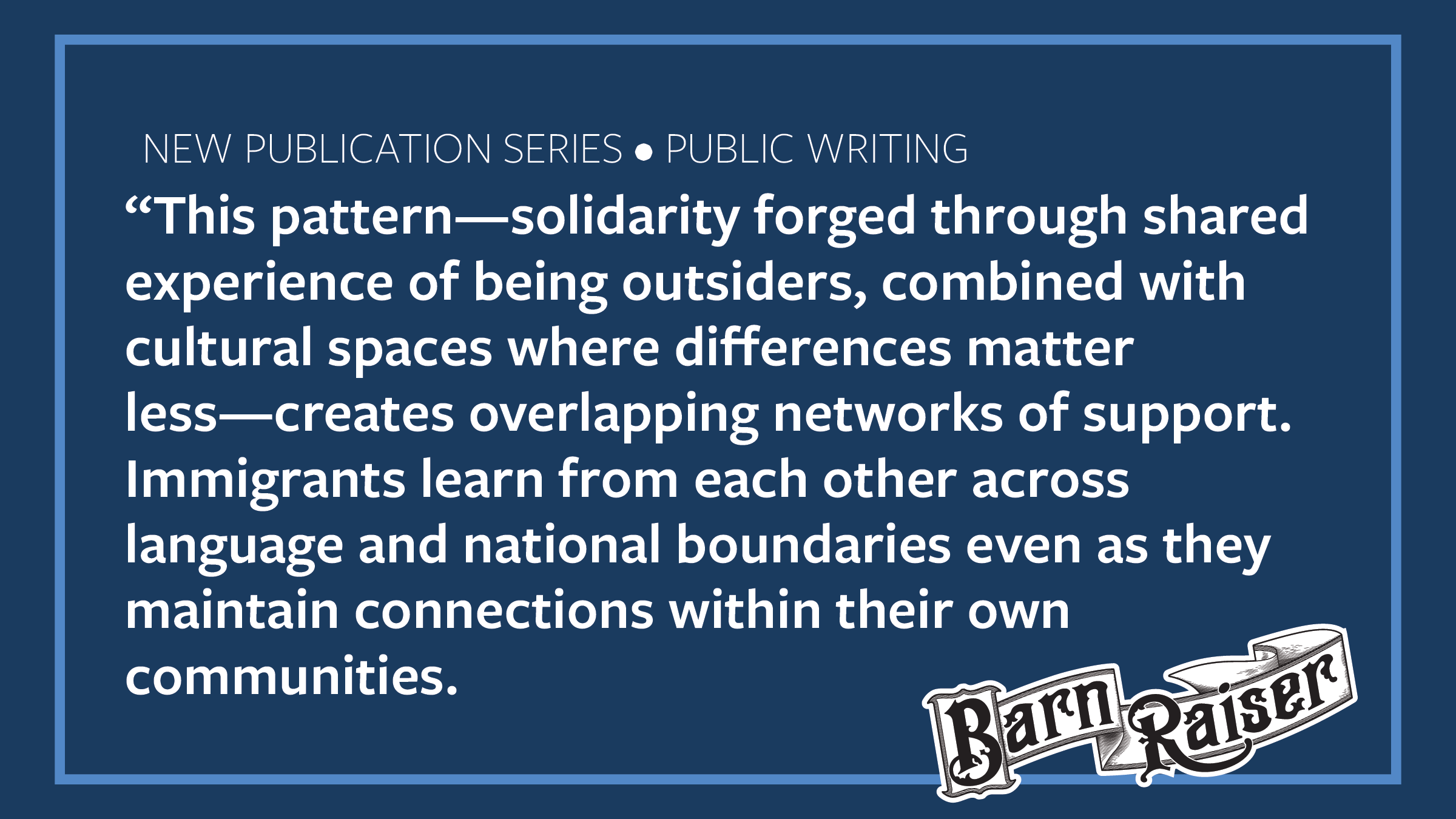 Sangaramoorthy in Barn Raiser: Networks of Care: How Rural Immigrants Build Community (Series, 5/6)
