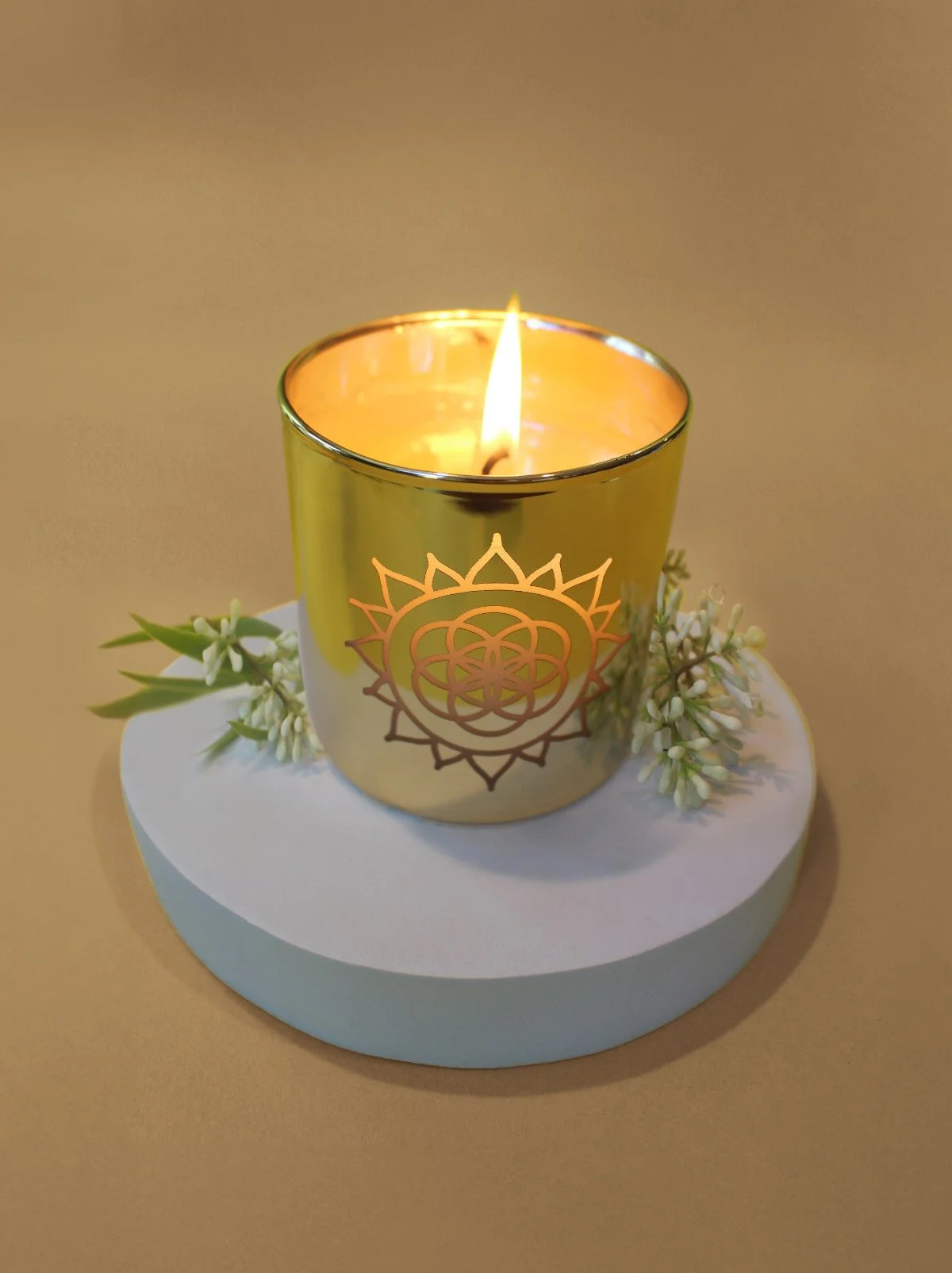 Radiant Spaces Energetic Space Clearing Intention Setting Golden Sunburst Candle
