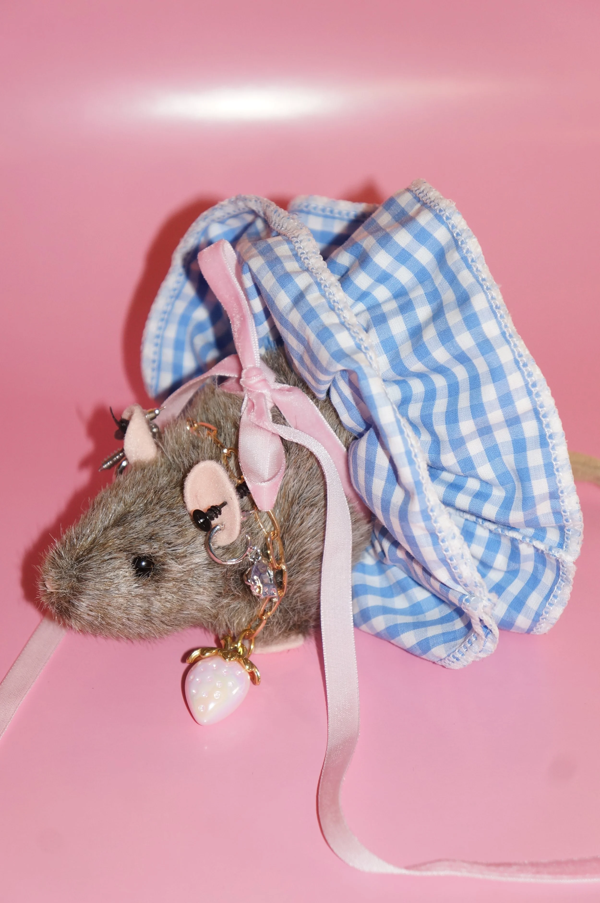 Blue Gingham Rat Tutu (Scrunchie!)